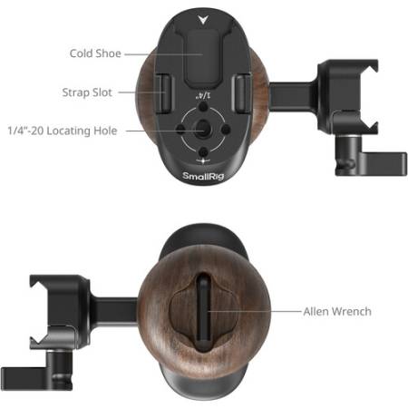 SmallRig 5239 - drewniany uchwyt boczny, zacisk NATO